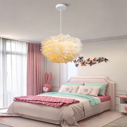 Brilagi - Κρεμαστό φωτιστικό με καλώδιο FEATHER 3xE27/40W/230V Ø 50 cm λευκό