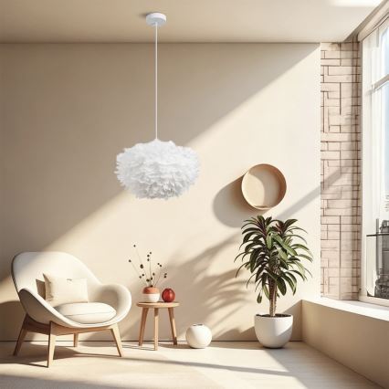 Brilagi - Κρεμαστό φωτιστικό με καλώδιο FEATHER 3xE27/40W/230V Ø 50 cm λευκό