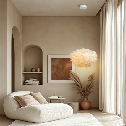 Brilagi - Κρεμαστό φωτιστικό με καλώδιο FEATHER 3xE27/40W/230V Ø 50 cm λευκό