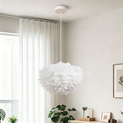 Brilagi - Κρεμαστό φωτιστικό με καλώδιο FEATHER 3xE27/40W/230V Ø 50 cm λευκό