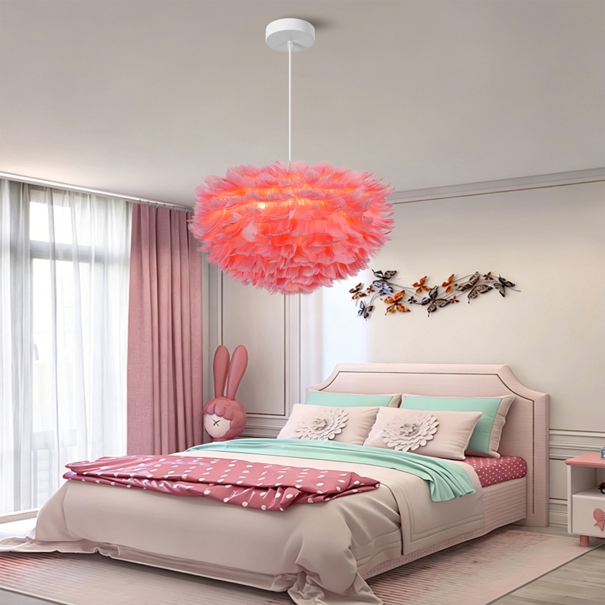 BRILAGI - Κρεμαστό φωτιστικό με καλώδιο FEATHER 3xE27/40W/230V Ø 50 cm ροζ