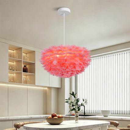 BRILAGI - Κρεμαστό φωτιστικό με καλώδιο FEATHER 3xE27/40W/230V Ø 50 cm ροζ