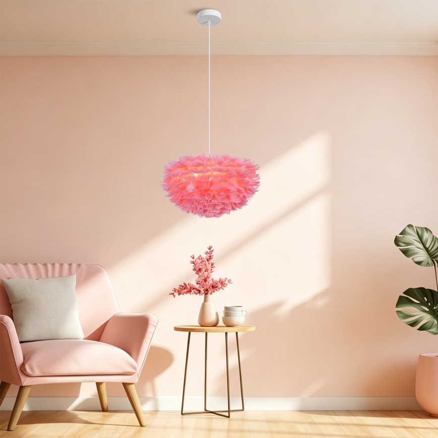 BRILAGI - Κρεμαστό φωτιστικό με καλώδιο FEATHER 3xE27/40W/230V Ø 50 cm ροζ