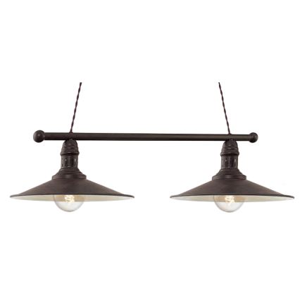 Brilagi - Κρεμαστό φωτιστικό με καλώδιο FORGE 2xE27/60W/230V καφέ