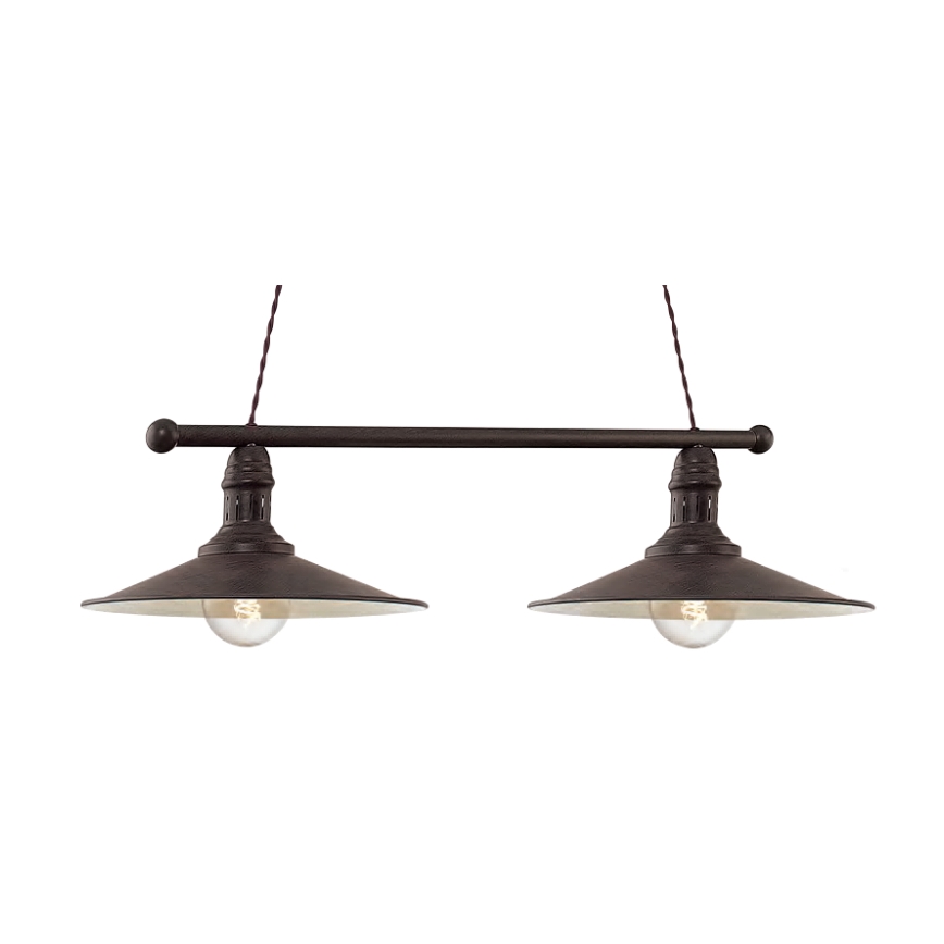 Brilagi - Κρεμαστό φωτιστικό με καλώδιο FORGE 2xE27/60W/230V καφέ