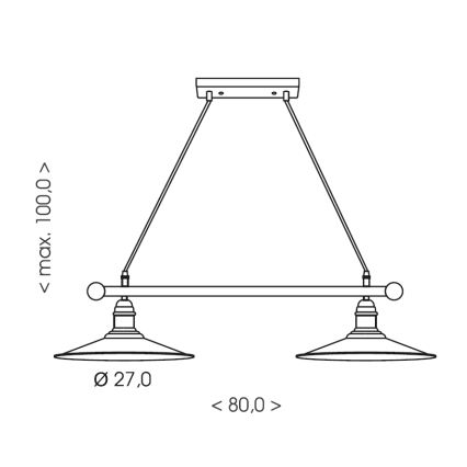Brilagi - Κρεμαστό φωτιστικό με καλώδιο FORGE 2xE27/60W/230V καφέ