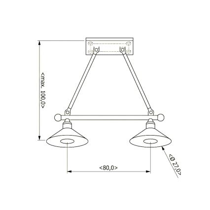 BRILAGI - Κρεμαστό φωτιστικό με καλώδιο FORGE 2xE27/60W/230V καφέ