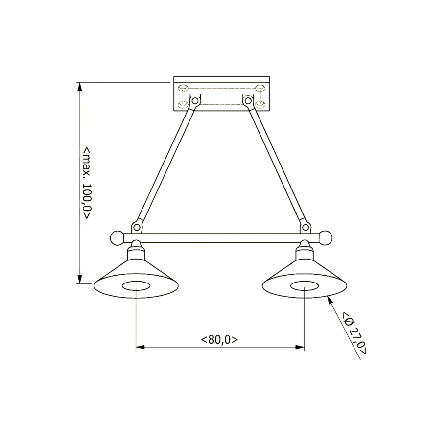 BRILAGI - Κρεμαστό φωτιστικό με καλώδιο FORGE 2xE27/60W/230V καφέ