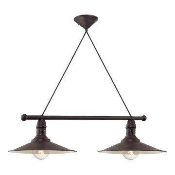 Brilagi - Κρεμαστό φωτιστικό με καλώδιο FORGE 2xE27/60W/230V μαύρο