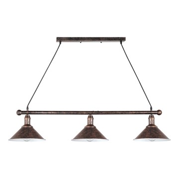 Brilagi - Κρεμαστό φωτιστικό με καλώδιο FORGE 3xE27/60W/230V πατίνα/χρυσό/μαύρο