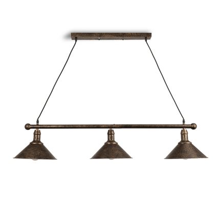 BRILAGI - Κρεμαστό φωτιστικό με καλώδιο FORGE 3xE27/60W/230V χάλκινο/πατίνα