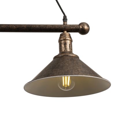 BRILAGI - Κρεμαστό φωτιστικό με καλώδιο FORGE 3xE27/60W/230V χάλκινο/πατίνα