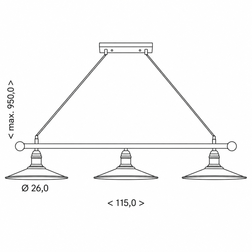 BRILAGI - Κρεμαστό φωτιστικό με καλώδιο FORGE 3xE27/60W/230V χάλκινο/πατίνα