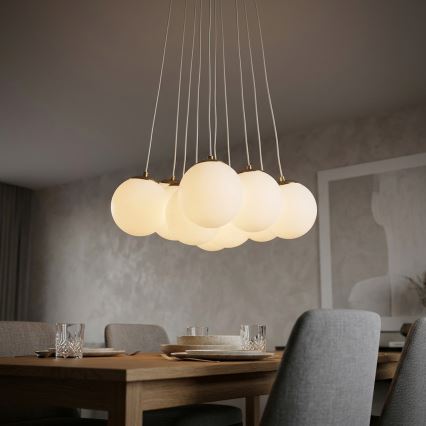 Brilagi - Κρεμαστό φωτιστικό με καλώδιο GLOBE 10xE14/15W/230V λευκό