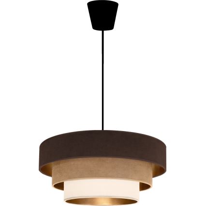 Brilagi - Κρεμαστό φωτιστικό με καλώδιο LUNETA 1xE27/60W/230V Ø 40 cm καφέ/μπεζ/κρεμ