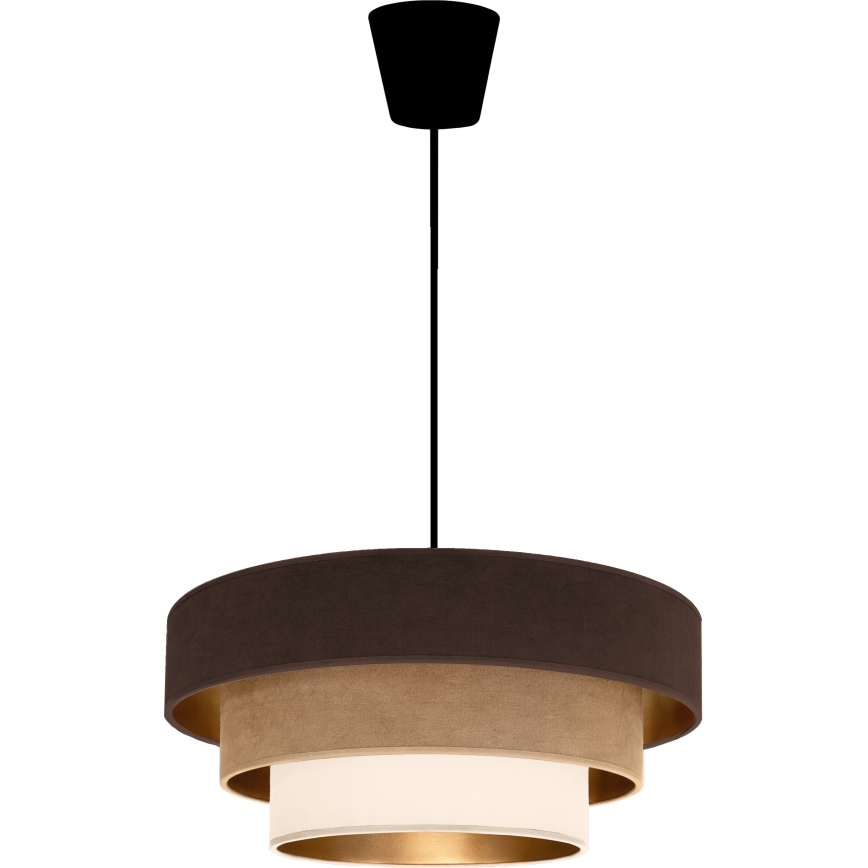 Brilagi - Κρεμαστό φωτιστικό με καλώδιο LUNETA 1xE27/60W/230V Ø 40 cm καφέ/μπεζ/κρεμ