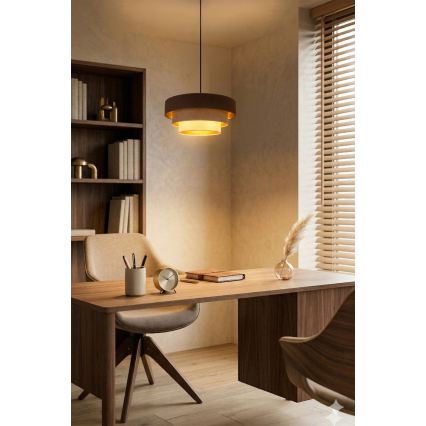 Brilagi - Κρεμαστό φωτιστικό με καλώδιο LUNETA 1xE27/60W/230V Ø 40 cm καφέ/μπεζ/κρεμ