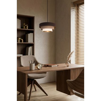 Brilagi - Κρεμαστό φωτιστικό με καλώδιο LUNETA 1xE27/60W/230V Ø 40 cm καφέ/μπεζ/κρεμ