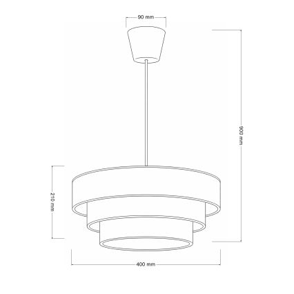 Brilagi - Κρεμαστό φωτιστικό με καλώδιο LUNETA 1xE27/60W/230V Ø 40 cm καφέ/μπεζ/κρεμ