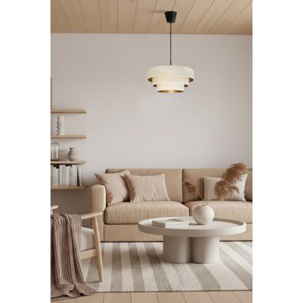 Brilagi - Κρεμαστό φωτιστικό με καλώδιο LUNETA 1xE27/60W/230V Ø 40 cm κρεμ/χρυσό