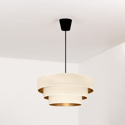 Brilagi - Κρεμαστό φωτιστικό με καλώδιο LUNETA 1xE27/60W/230V Ø 40 cm κρεμ/χρυσό