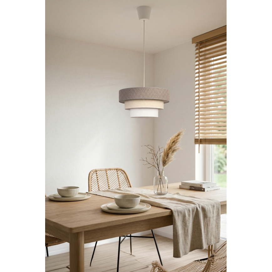 Brilagi - Κρεμαστό φωτιστικό με καλώδιο LUNETA 1xE27/60W/230V Ø 40 cm γκρι/εκρού/λευκό