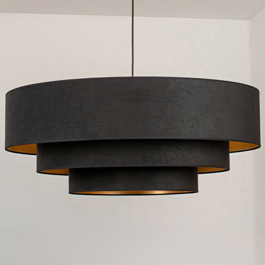 Brilagi - Κρεμαστό φωτιστικό με καλώδιο LUNETA 3xE27/60W/230V Ø 80 cm μαύρο/χρυσό