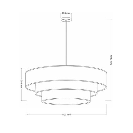 Brilagi - Κρεμαστό φωτιστικό με καλώδιο LUNETA 3xE27/60W/230V Ø 80 εκ. μπεζ/χρυσό