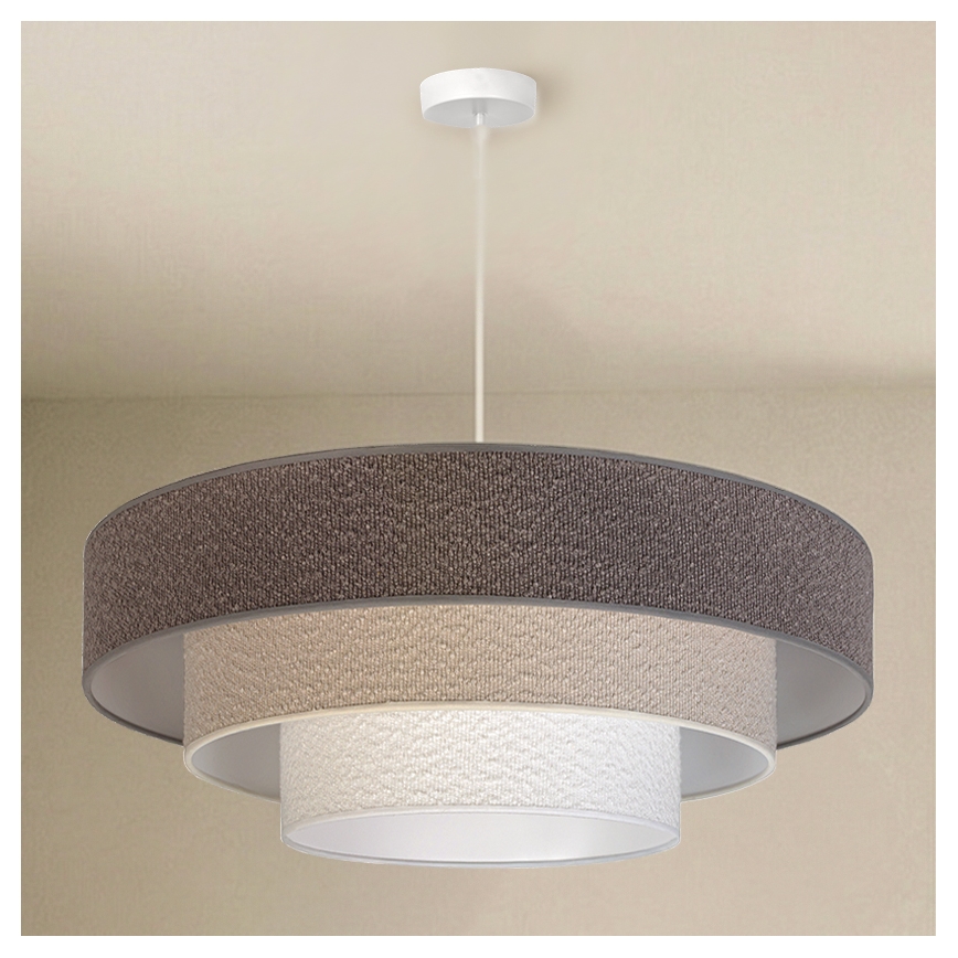 Brilagi - Κρεμαστό φωτιστικό με καλώδιο LUNETA 3xE27/60W/230V διάμ. 80 εκ. γκρι/κρεμ/λευκό