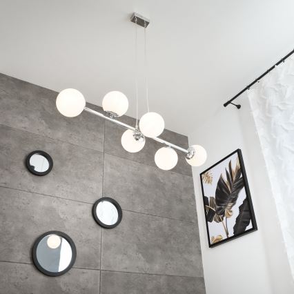 Brilagi - Κρεμαστό φωτιστικό με καλώδιο MALONY 6xE14/20W/230V γυαλιστερό χρώμιο