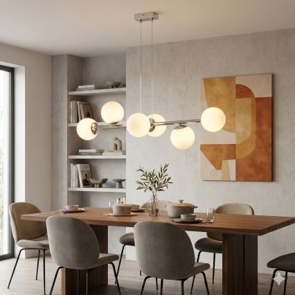 Brilagi - Κρεμαστό φωτιστικό με καλώδιο MALONY 6xE14/20W/230V γυαλιστερό χρώμιο