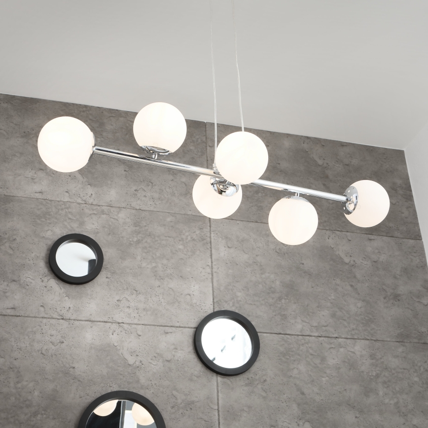 Brilagi - Κρεμαστό φωτιστικό με καλώδιο MALONY 6xE14/20W/230V γυαλιστερό χρώμιο