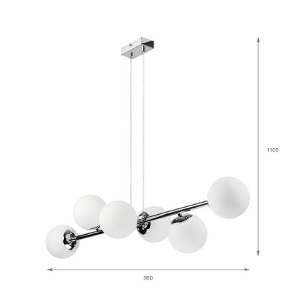 Brilagi - Κρεμαστό φωτιστικό με καλώδιο MALONY 6xE14/20W/230V γυαλιστερό χρώμιο