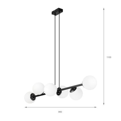 Brilagi - Κρεμαστό φωτιστικό με καλώδιο MALONY 6xE14/20W/230V μαύρο