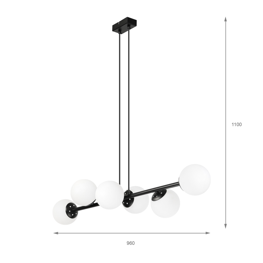 Brilagi - Κρεμαστό φωτιστικό με καλώδιο MALONY 6xE14/20W/230V μαύρο