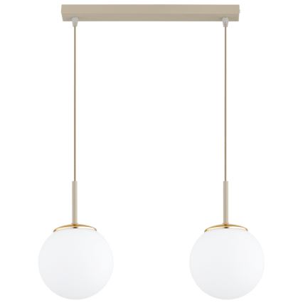 Brilagi - Κρεμαστό φωτιστικό με καλώδιο MILO 2xE27/60W/230V μπεζ/χρυσό