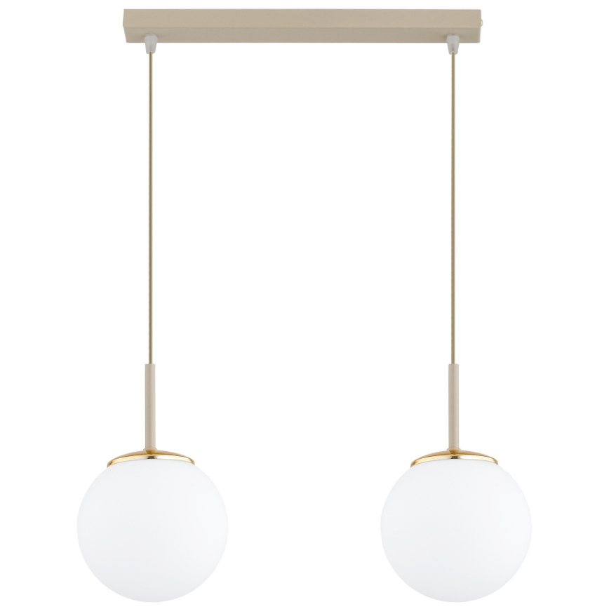 Brilagi - Κρεμαστό φωτιστικό με καλώδιο MILO 2xE27/60W/230V μπεζ/χρυσό