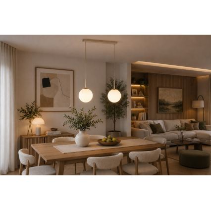 Brilagi - Κρεμαστό φωτιστικό με καλώδιο MILO 2xE27/60W/230V μπεζ/χρυσό