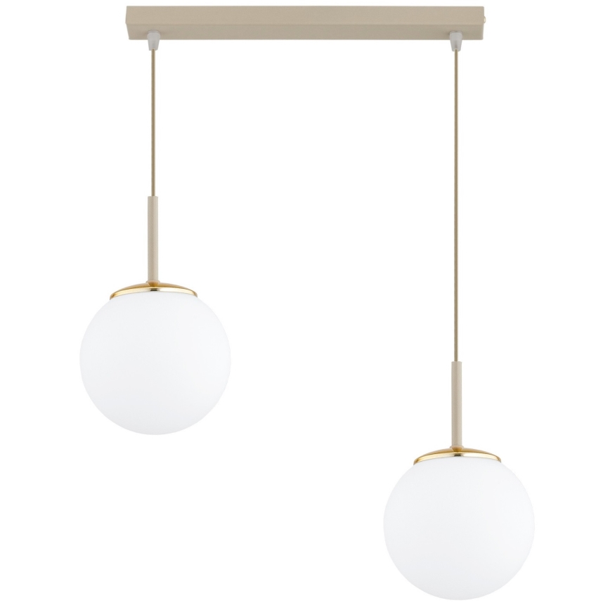 Brilagi - Κρεμαστό φωτιστικό με καλώδιο MILO 2xE27/60W/230V μπεζ/χρυσό