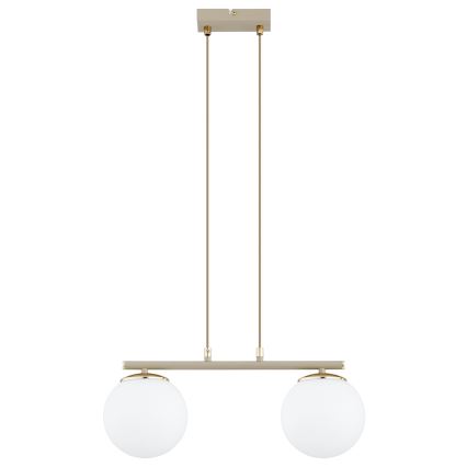 Brilagi - Κρεμαστό φωτιστικό με καλώδιο MILO 2xE27/60W/230V μπεζ/χρυσό