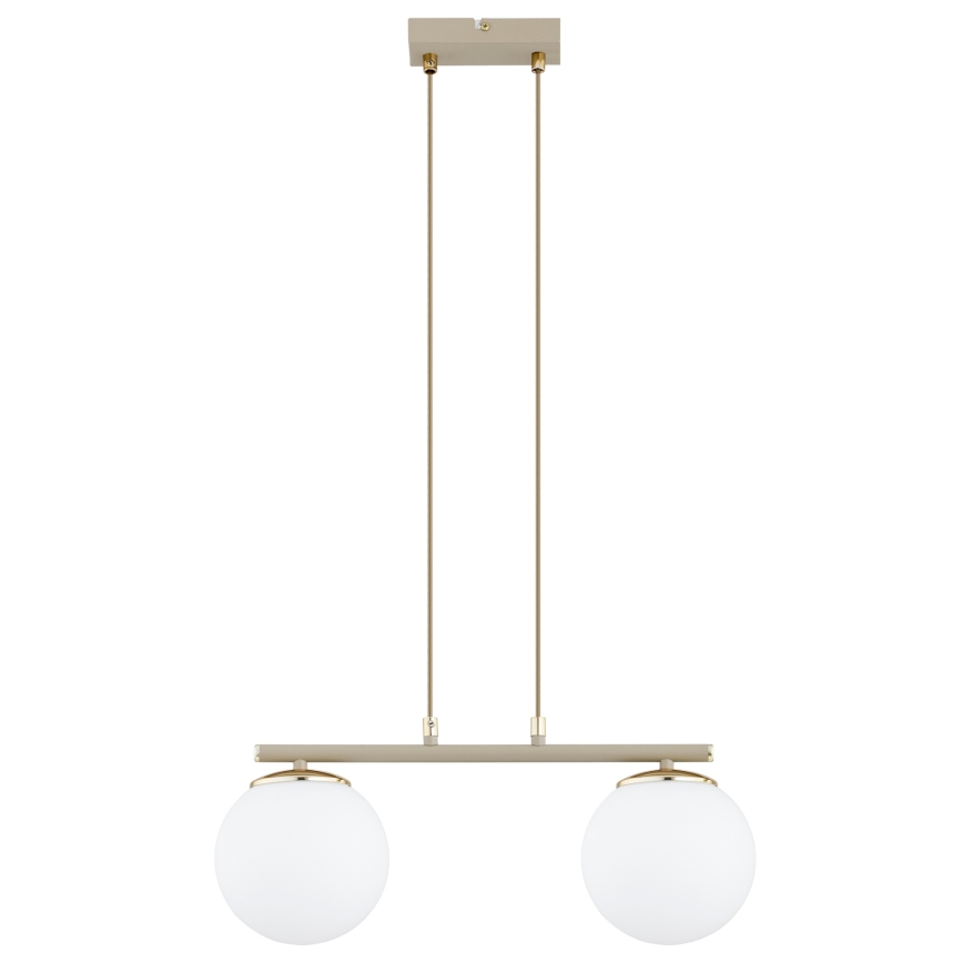 Brilagi - Κρεμαστό φωτιστικό με καλώδιο MILO 2xE27/60W/230V μπεζ/χρυσό