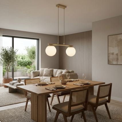 Brilagi - Κρεμαστό φωτιστικό με καλώδιο MILO 2xE27/60W/230V μπεζ/χρυσό