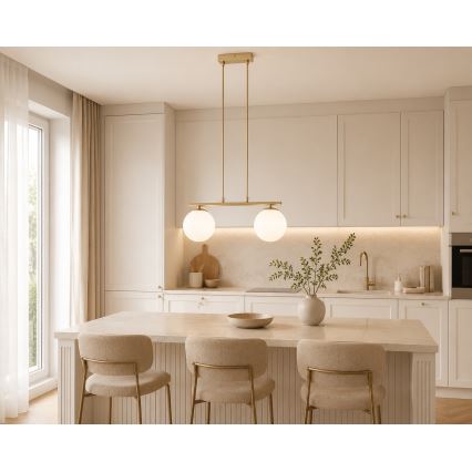Brilagi - Κρεμαστό φωτιστικό με καλώδιο MILO 2xE27/60W/230V μπεζ/χρυσό
