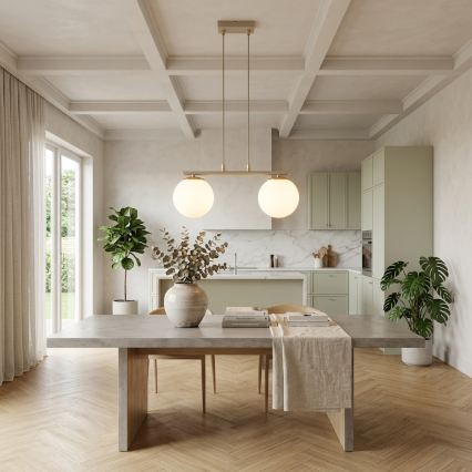 Brilagi - Κρεμαστό φωτιστικό με καλώδιο MILO 2xE27/60W/230V μπεζ/χρυσό