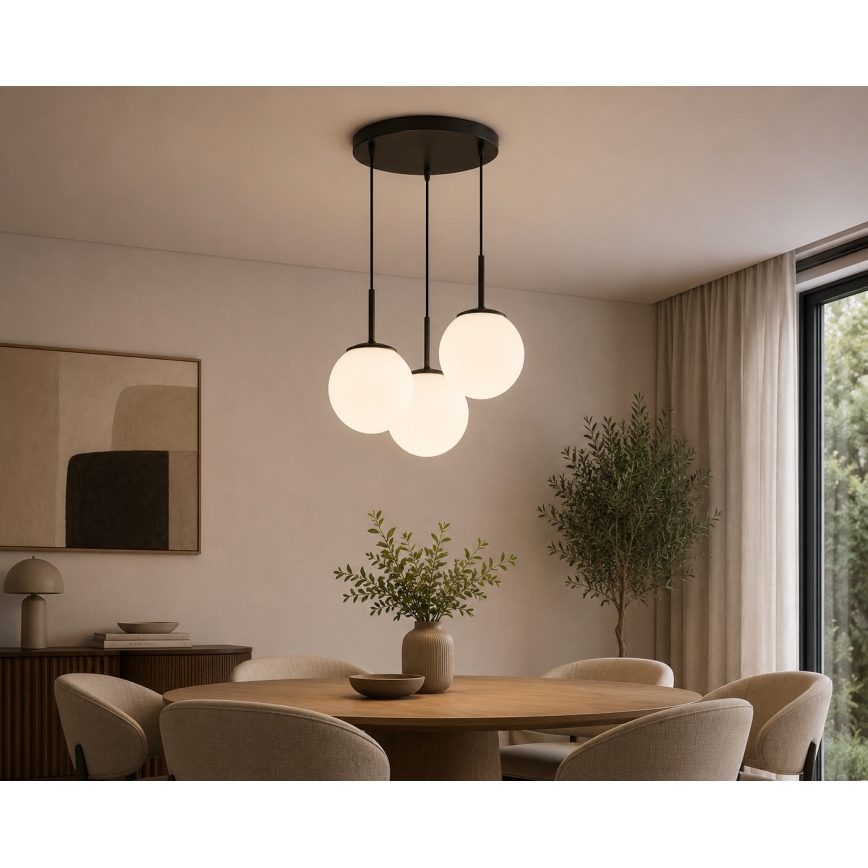 Brilagi - Κρεμαστό φωτιστικό με καλώδιο MILO 3xE27/60W/230V μαύρο
