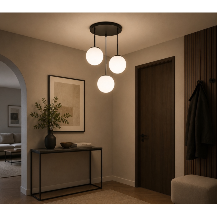 Brilagi - Κρεμαστό φωτιστικό με καλώδιο MILO 3xE27/60W/230V μαύρο