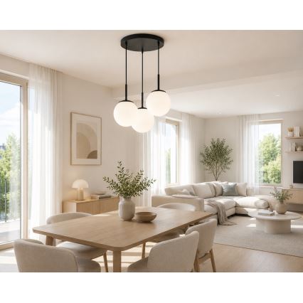 Brilagi - Κρεμαστό φωτιστικό με καλώδιο MILO 3xE27/60W/230V μαύρο
