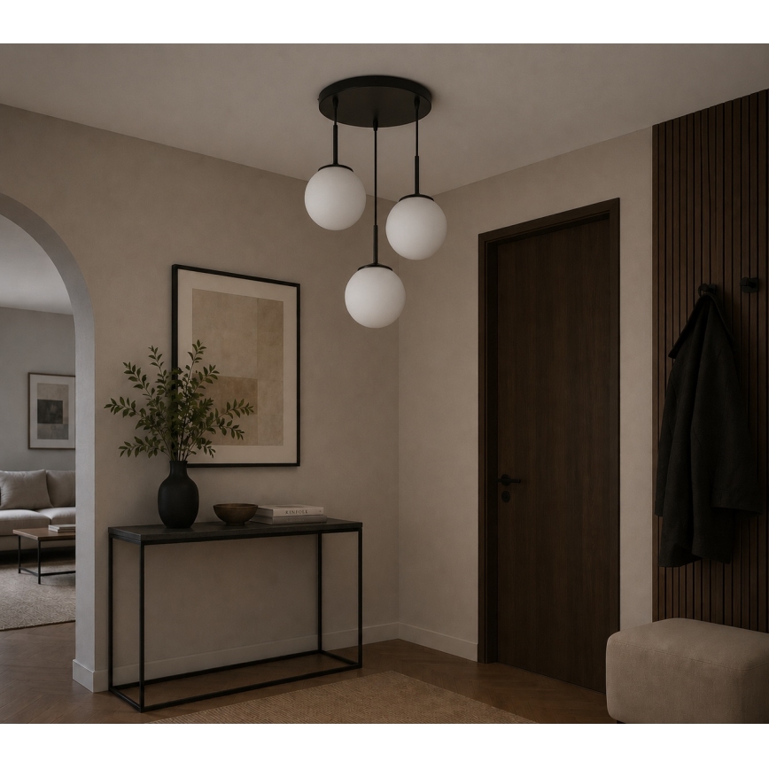 Brilagi - Κρεμαστό φωτιστικό με καλώδιο MILO 3xE27/60W/230V μαύρο
