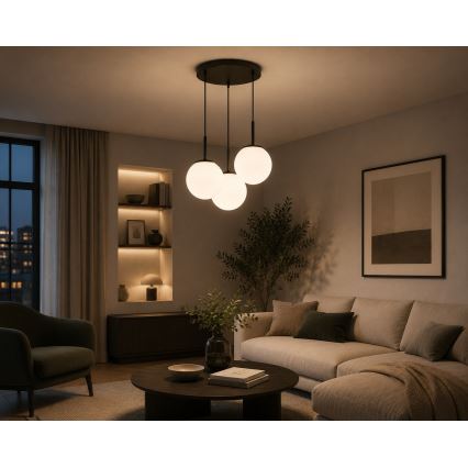 Brilagi - Κρεμαστό φωτιστικό με καλώδιο MILO 3xE27/60W/230V μαύρο