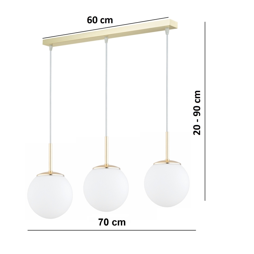 Brilagi - Κρεμαστό φωτιστικό με καλώδιο MILO 3xE27/60W/230V χρυσό